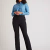 Black Bootcut Trousers With Stretch - 8L