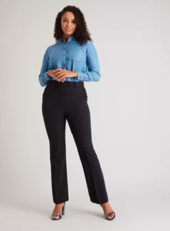 Black Bootcut Trousers With Stretch - 22R