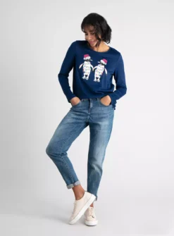 Christmas Navy Penguin Knitlook Top 16 -Cheap Zest Garb Store tuc139795160 Navy R Z002A 1