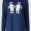 Christmas Navy Penguin Knitlook Top 16