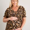 MATERNITY Giant Leopard Print Wrap Top 16 -Cheap Zest Garb Store tuc141248923 Multi20Coloured R Z001A