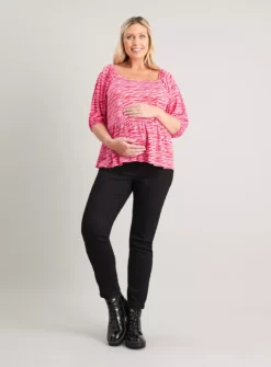 MATERNITY Pink Zebra Print Peplum Blouse - 16 -Cheap Zest Garb Store tuc141249256 Pink R Z002A