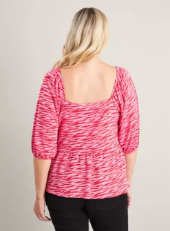 MATERNITY Pink Zebra Print Peplum Blouse - 16 -Cheap Zest Garb Store tuc141249256 Pink R Z004A