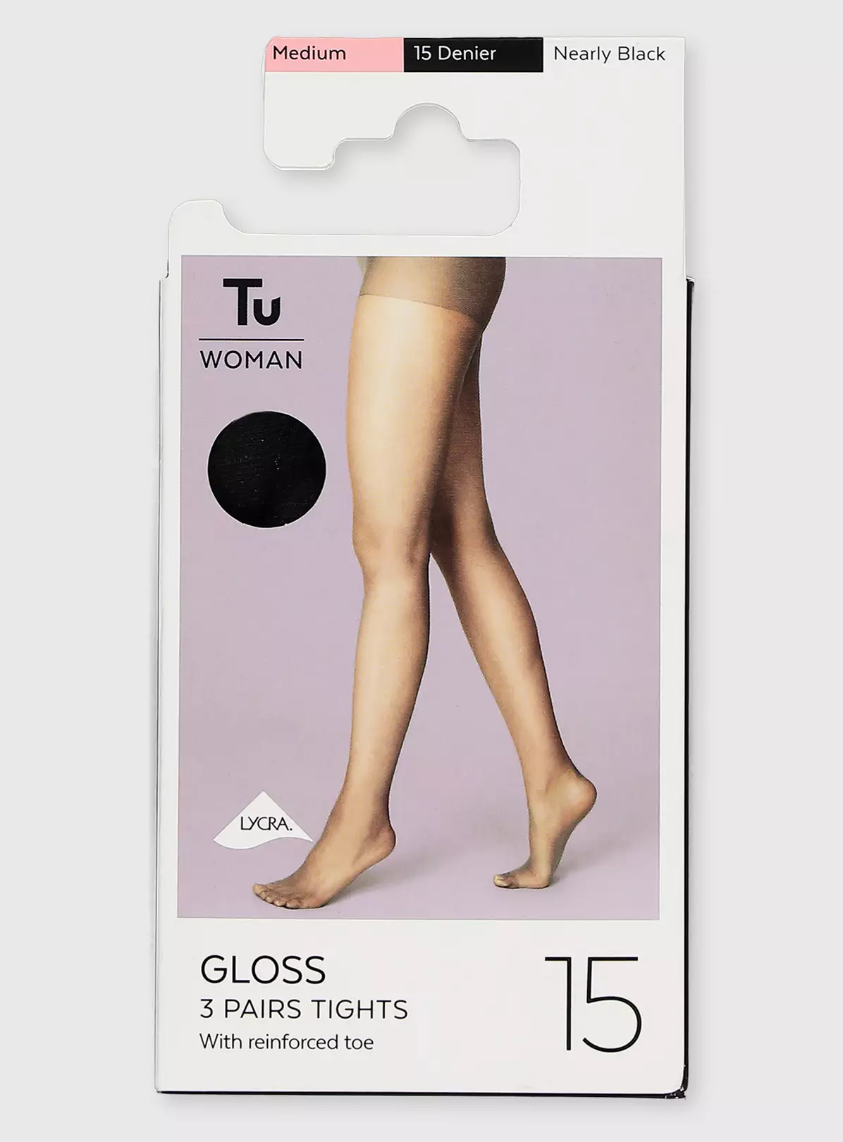 Nearly Black 15 Denier Gloss Tights 3 Pack L 4 Nearly Black 15 Denier Gloss Tights 3 Pack L - Image 2