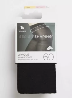 Secret Shaping Black 60 Denier Opaque Tights 2 Pack M 7 Secret Shaping Black 60 Denier Opaque Tights 2 Pack M -Cheap Zest Garb Store tuc141365581 Black R Z001A 1