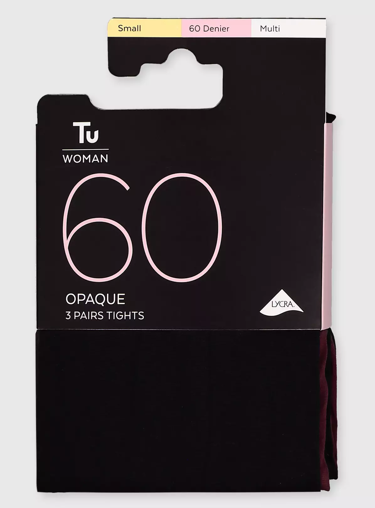 Black, Mulberry, Chocolate 60 Denier Opaque Tights 3 Pack XL 4 Black, Mulberry, Chocolate 60 Denier Opaque Tights 3 Pack XL - Image 2