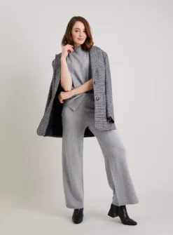 Grey High Neck Coord Knitted Vest Top With Wool - 16 -Cheap Zest Garb Store tuc141384562 Grey R Z002A