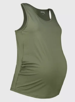 MATERNITY Active Khaki Racer Vest Top - 12 -Cheap Zest Garb Store tuc141442371 Khaki R Z003A