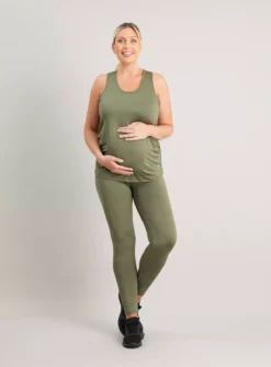 MATERNITY Active Khaki Racer Vest Top - 18 -Cheap Zest Garb Store tuc141442401 Khaki R Z002A
