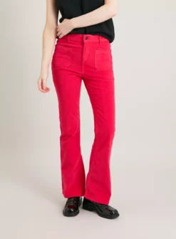 Pink Corduroy Kick Flare Trousers - 18