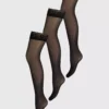 Black 15 Denier Hold Ups 2 Pack L/XL -Cheap Zest Garb Store tuc141545215 Black R Z002A