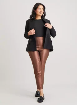 Bronze Sparkly Tapered Trousers - 12 -Cheap Zest Garb Store tuc141594623 Brown R Z002A