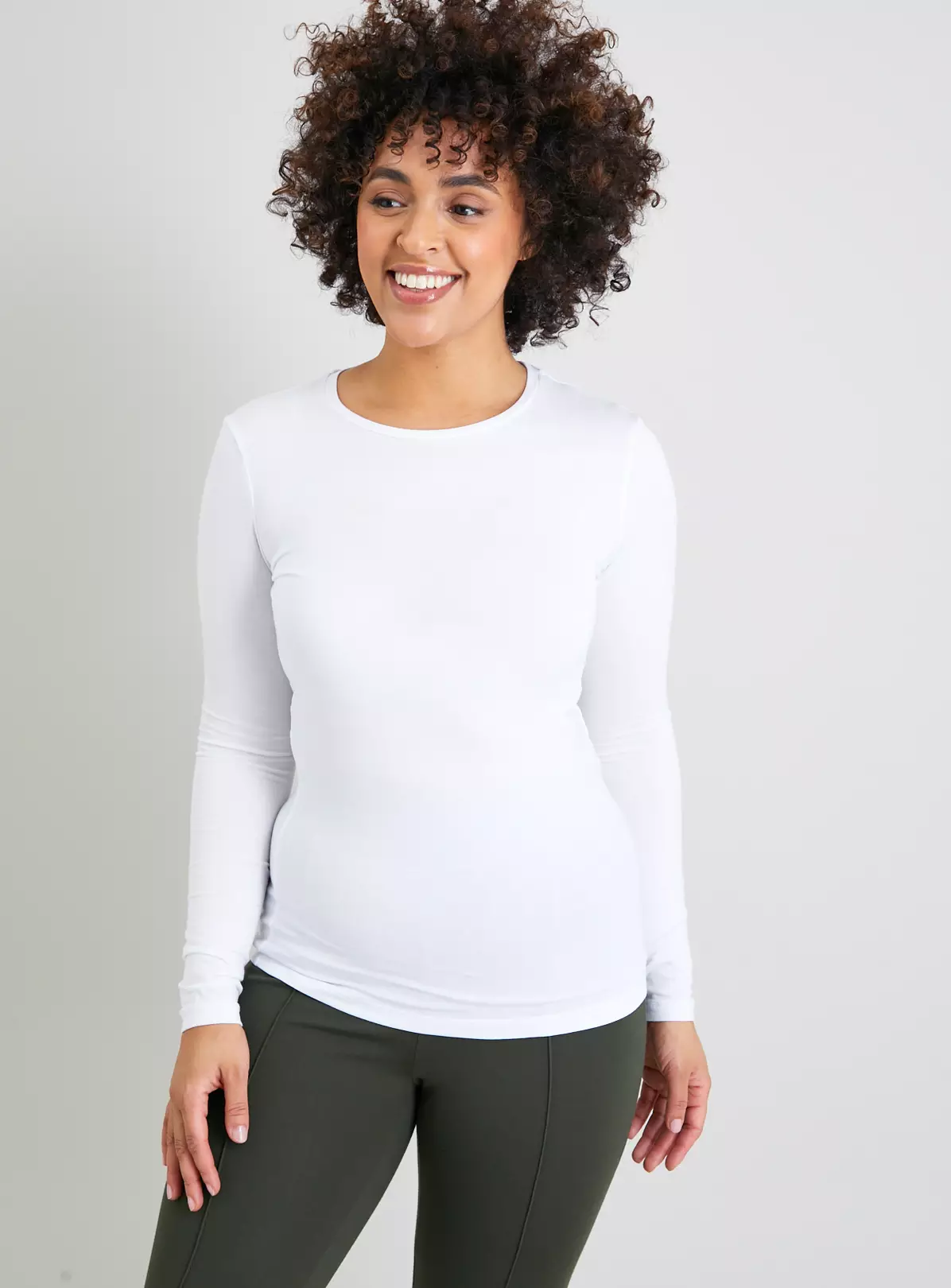 White Slim Fit Long Sleeve Top 26 4 White Slim Fit Long Sleeve Top 26 - Image 2