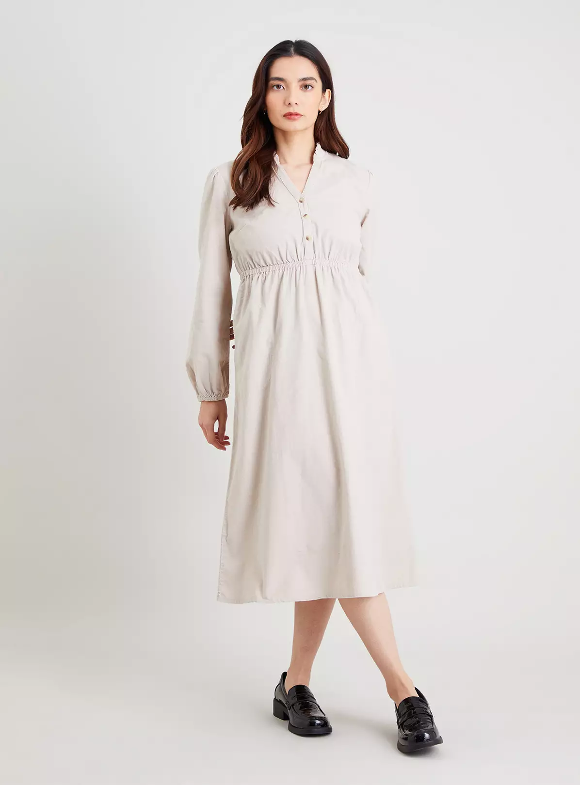 Ecru Cord Shirt Dress - 14 6 Ecru Cord Shirt Dress - 14 - Image 4