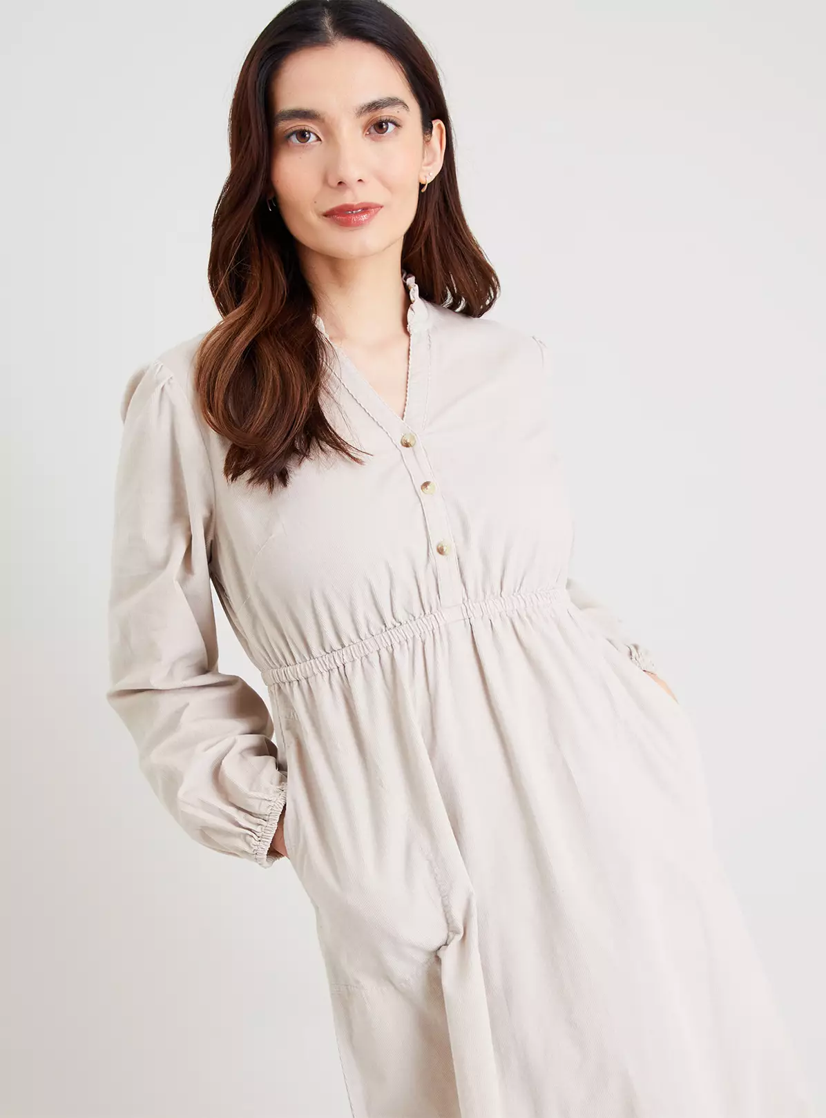 Ecru Cord Shirt Dress - 14 4 Ecru Cord Shirt Dress - 14 - Image 2