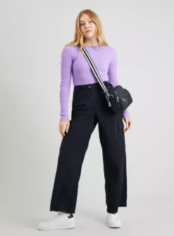 Lilac Ribbed Crew Neck Long Sleeve Top 24 -Cheap Zest Garb Store tuc141632431 Lilac R Z002A