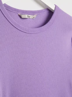 Lilac Ribbed Crew Neck Long Sleeve Top 24