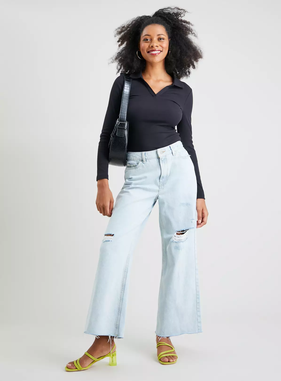 Black Collared Skinny Fit Rib Top - 16 7 Black Collared Skinny Fit Rib Top - 16 - Image 5