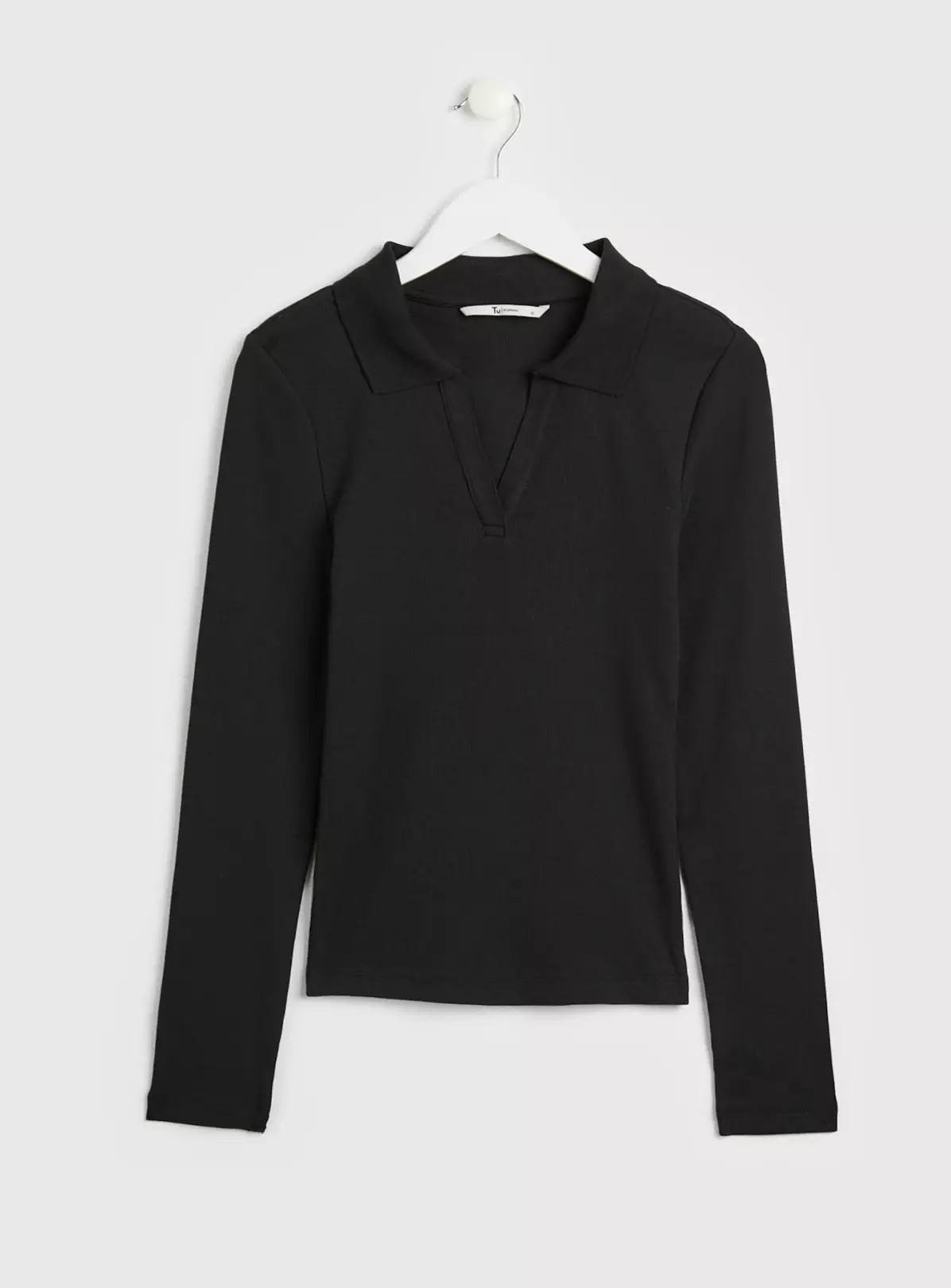 Black Collared Skinny Fit Rib Top - 16 6 Black Collared Skinny Fit Rib Top - 16 - Image 4