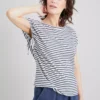 Navy Stripe Linen Rich T-Shirt - 16 -Cheap Zest Garb Store tuc141852178 Multi20Coloured R Z001A