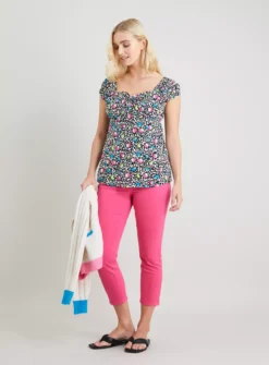 Mono Animal Floral Print Sweetheart Neck Top - 20 -Cheap Zest Garb Store tuc141881366 Multi20Coloured R Z002A