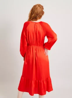 Red Satin Plissé Sleeve Midi Dress 14 8 Red Satin Plissé Sleeve Midi Dress 14 -Cheap Zest Garb Store tuc141965498 Pink R Z004A