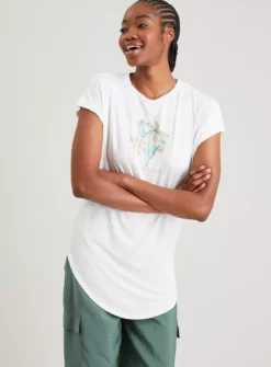 Cream Les Fleurs Relaxed Longline T-Shirt - 18 -Cheap Zest Garb Store tuc142020074 Cream R Z001A