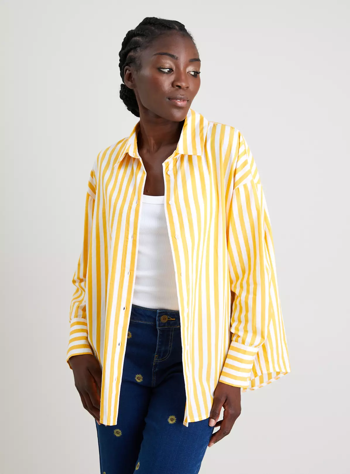 Yellow Stripe Oversized Poplin Shirt 22 5 Yellow Stripe Oversized Poplin Shirt 22 - Image 3