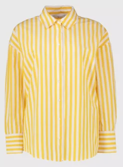 Yellow Stripe Oversized Poplin Shirt 22