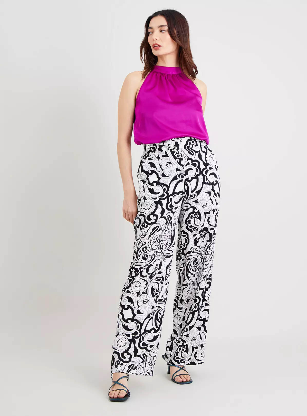 Mono Paisley Wide Leg Trousers - 24R 4 Mono Paisley Wide Leg Trousers - 24R - Image 2