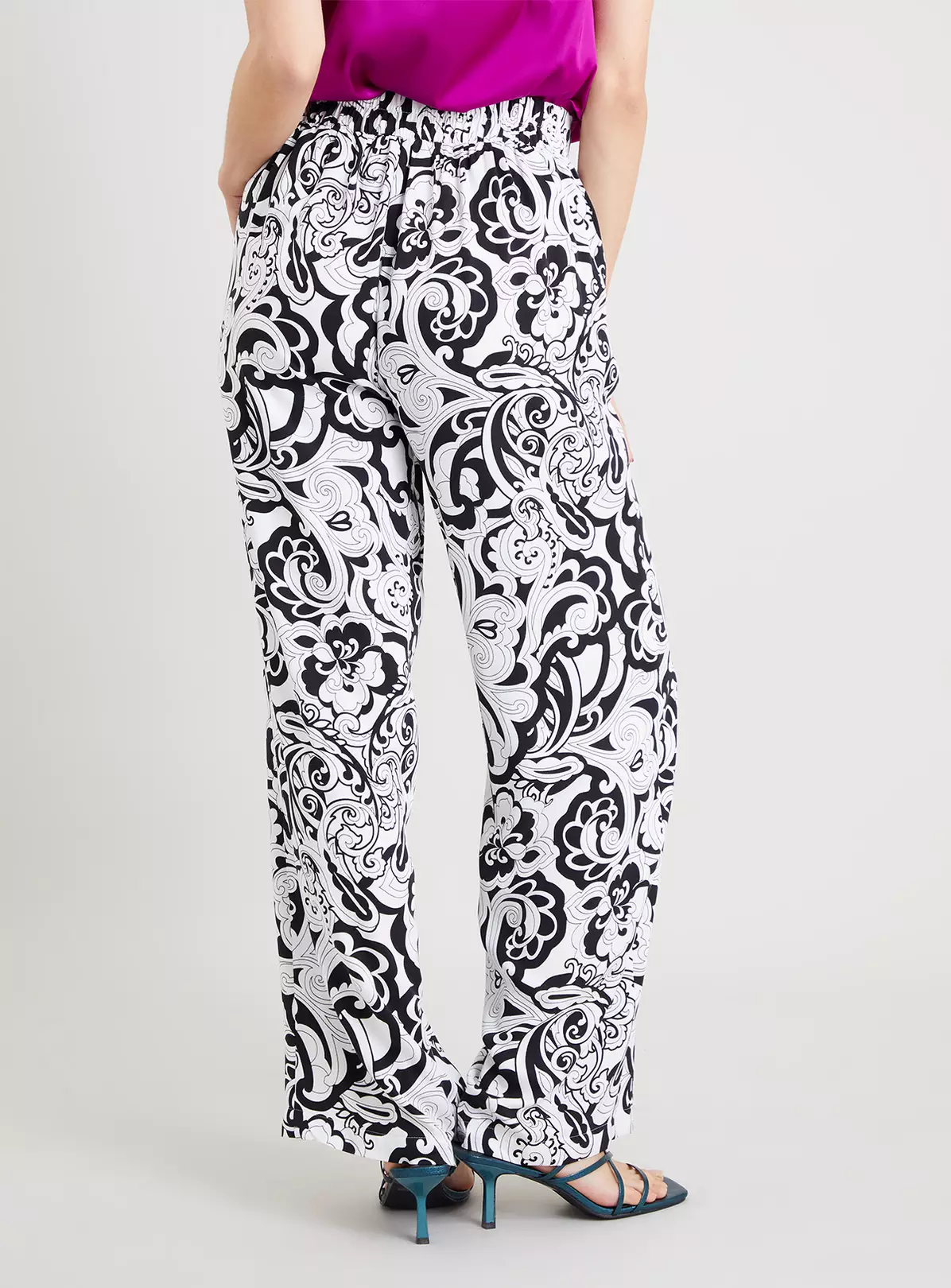 Mono Paisley Wide Leg Trousers - 24R 6 Mono Paisley Wide Leg Trousers - 24R - Image 4