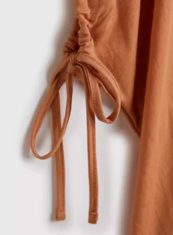 Tan Tie-Sleeve Relaxed Fit Pique Top - 10 10 Tan Tie-Sleeve Relaxed Fit Pique Top - 10 -Cheap Zest Garb Store tuc142164060 Tan R Z004A