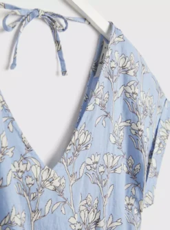 Blue Floral Linen-Rich Playsuit - 22 9 Blue Floral Linen-Rich Playsuit - 22 -Cheap Zest Garb Store tuc142176538 Blue R Z004A