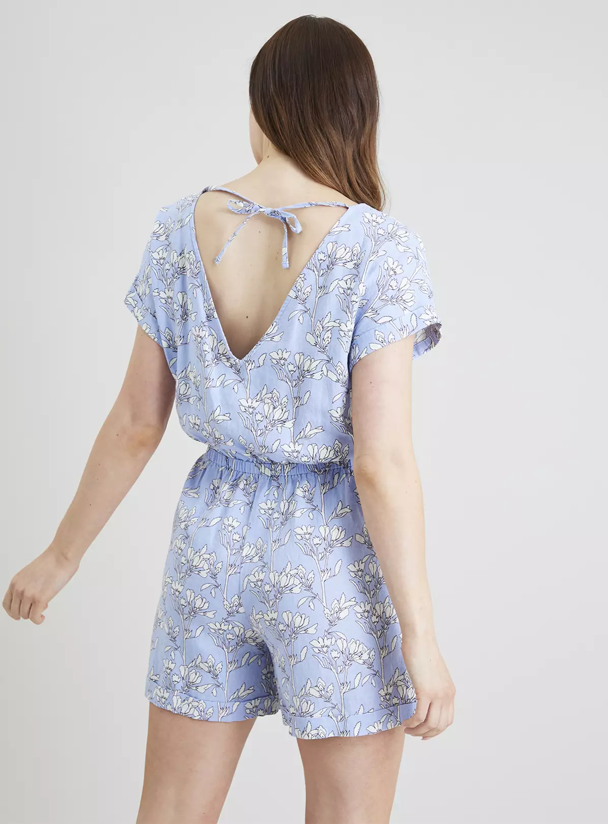 Blue Floral Linen-Rich Playsuit - 22 7 Blue Floral Linen-Rich Playsuit - 22 - Image 5