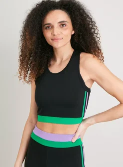 Active Black Colour Block Coord Crop Top 16 9 Active Black Colour Block Coord Crop Top 16 -Cheap Zest Garb Store tuc142184204 Black R Z001A