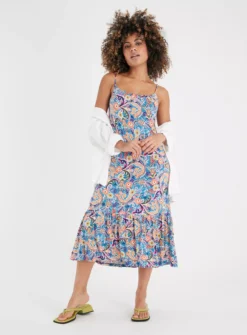 PETITE Blue Paisley Print Tiered Midi Dress 4 11 PETITE Blue Paisley Print Tiered Midi Dress 4 -Cheap Zest Garb Store tuc142195528 Multi20Coloured R Z001A