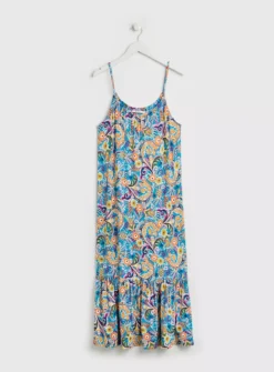 PETITE Blue Paisley Print Tiered Midi Dress 4 13 PETITE Blue Paisley Print Tiered Midi Dress 4 -Cheap Zest Garb Store tuc142195528 Multi20Coloured R Z003A