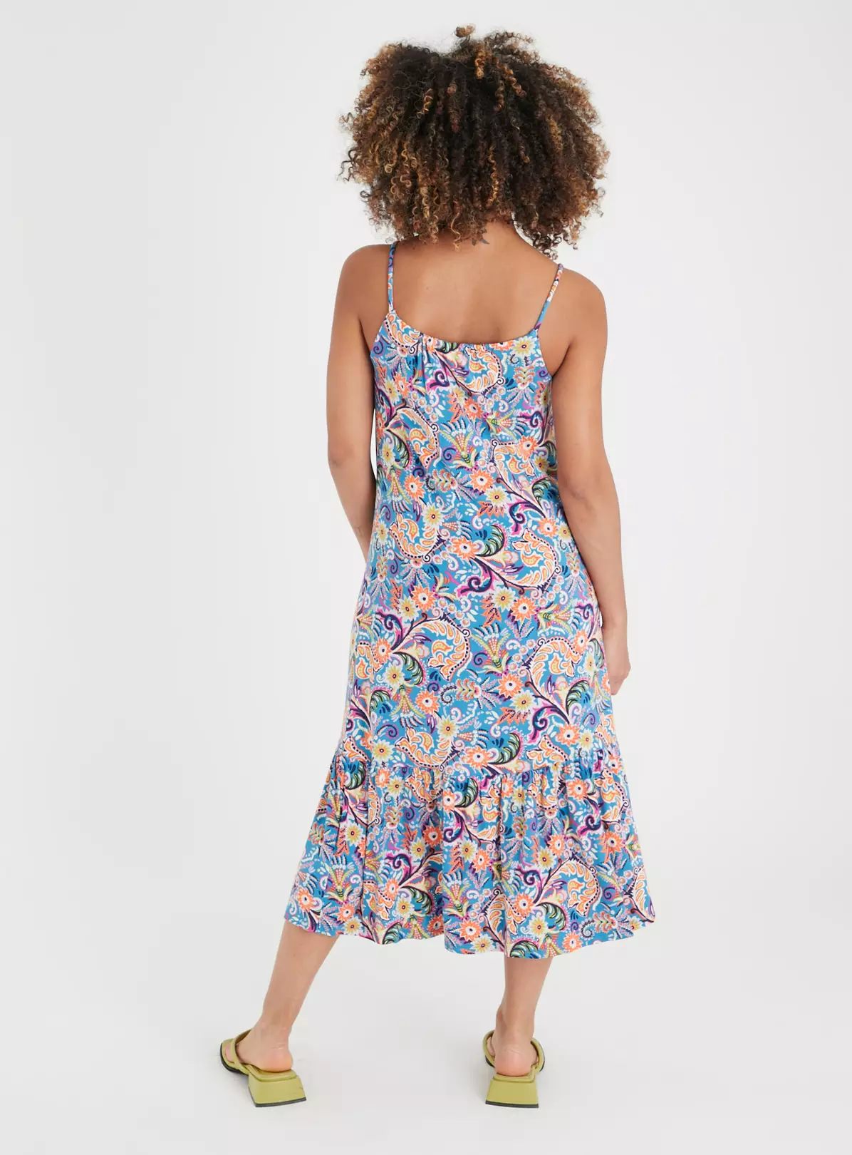 PETITE Blue Paisley Print Tiered Midi Dress 4 4 PETITE Blue Paisley Print Tiered Midi Dress 4 - Image 2