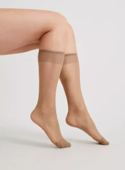 Bamboo Nude 15 Denier Knee High Tights 5 Pack One Size