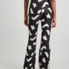 Brown Mono Wave Print Plissé Coord Trousers - 12 -Cheap Zest Garb Store tuc142391975 Mono R Z004A