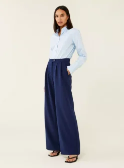 FINERY Navy Jeanne Trousers 8 -Cheap Zest Garb Store tuc142628434 Navy R Z001A