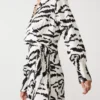 For All The Love Zebra Print Satin Tie Shirt Dress 6 -Cheap Zest Garb Store tuc142761147 Mono R Z003A