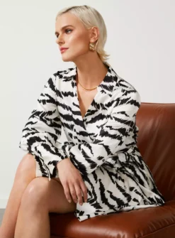 For All The Love Zebra Print Satin Tie Shirt Dress 6 -Cheap Zest Garb Store tuc142761147 Mono R Z005A