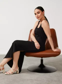 For All The Love Cotton Square Neck Midi Dress 10 -Cheap Zest Garb Store tuc142761606 Black R Z001A