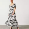 For All The Love Zebra Print Linen Midi Dress 12 -Cheap Zest Garb Store tuc142762078 Mono R Z001A