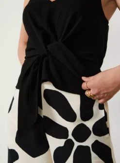 For All The Love Linen Blend Tie Front Cami 6 -Cheap Zest Garb Store tuc142764225 Black R Z002A 1