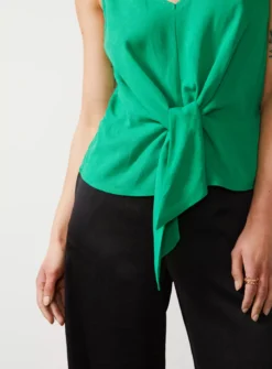 For All The Love Linen Blend Tie Front Cami 16 -Cheap Zest Garb Store tuc142764276 Green R Z003A 1