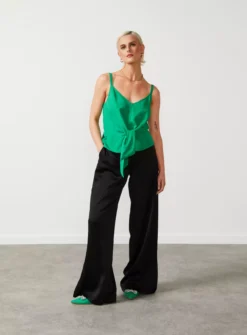 For All The Love Linen Blend Tie Front Cami 16 -Cheap Zest Garb Store tuc142764276 Green R Z006A 1