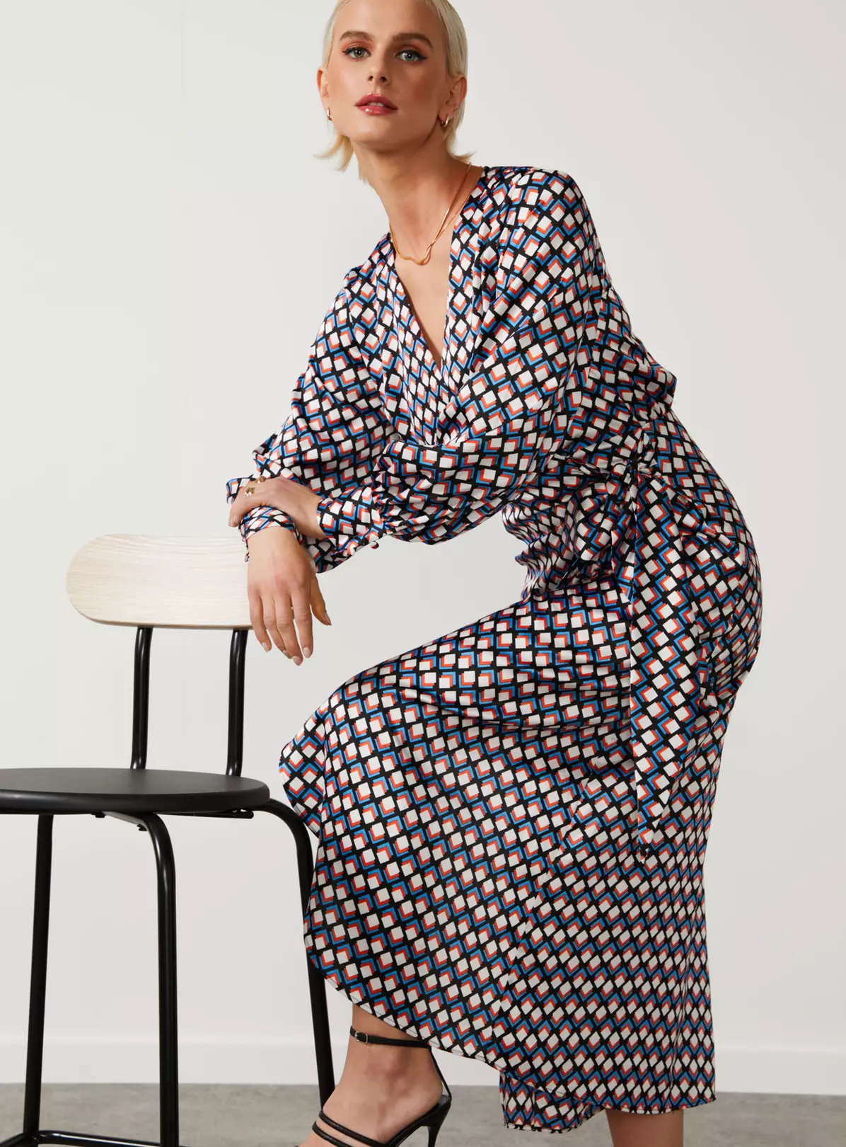 For All The Love Printed Satin Wrap Midi Dress 6 3 For All The Love Printed Satin Wrap Midi Dress 6