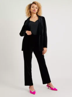 Black Tapered Velvet Coord Trousers 10L -Cheap Zest Garb Store tuc142767830 Black R Z002A